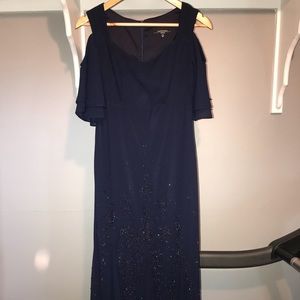 long navy formal dress - size 8 - sequins